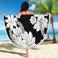 Ia Orana Tahiti Tiare Beach Blanket Black Lei LT7 - Polynesian Pride