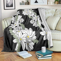 Ia Orana Tahiti Tiare Blanket Black Lei LT7 Black - Polynesian Pride