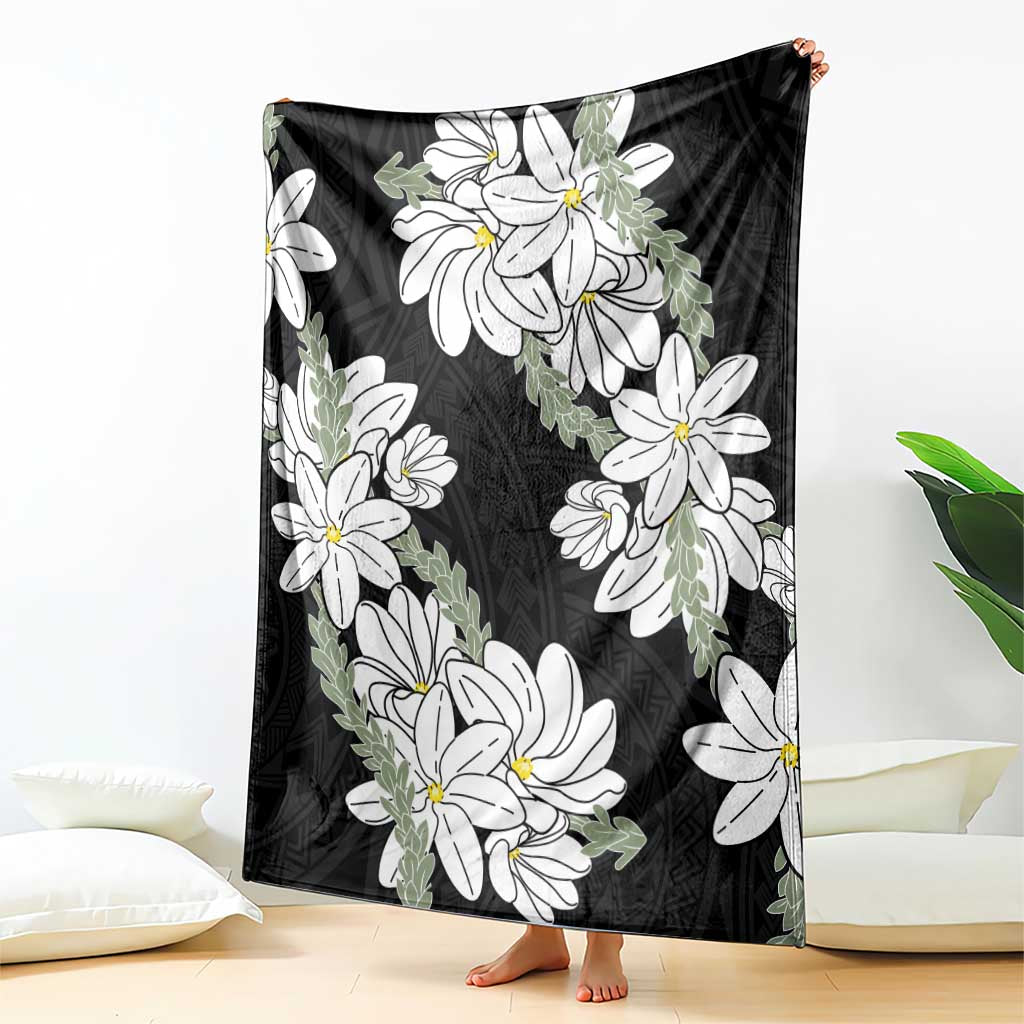 Ia Orana Tahiti Tiare Blanket Black Lei LT7 - Polynesian Pride