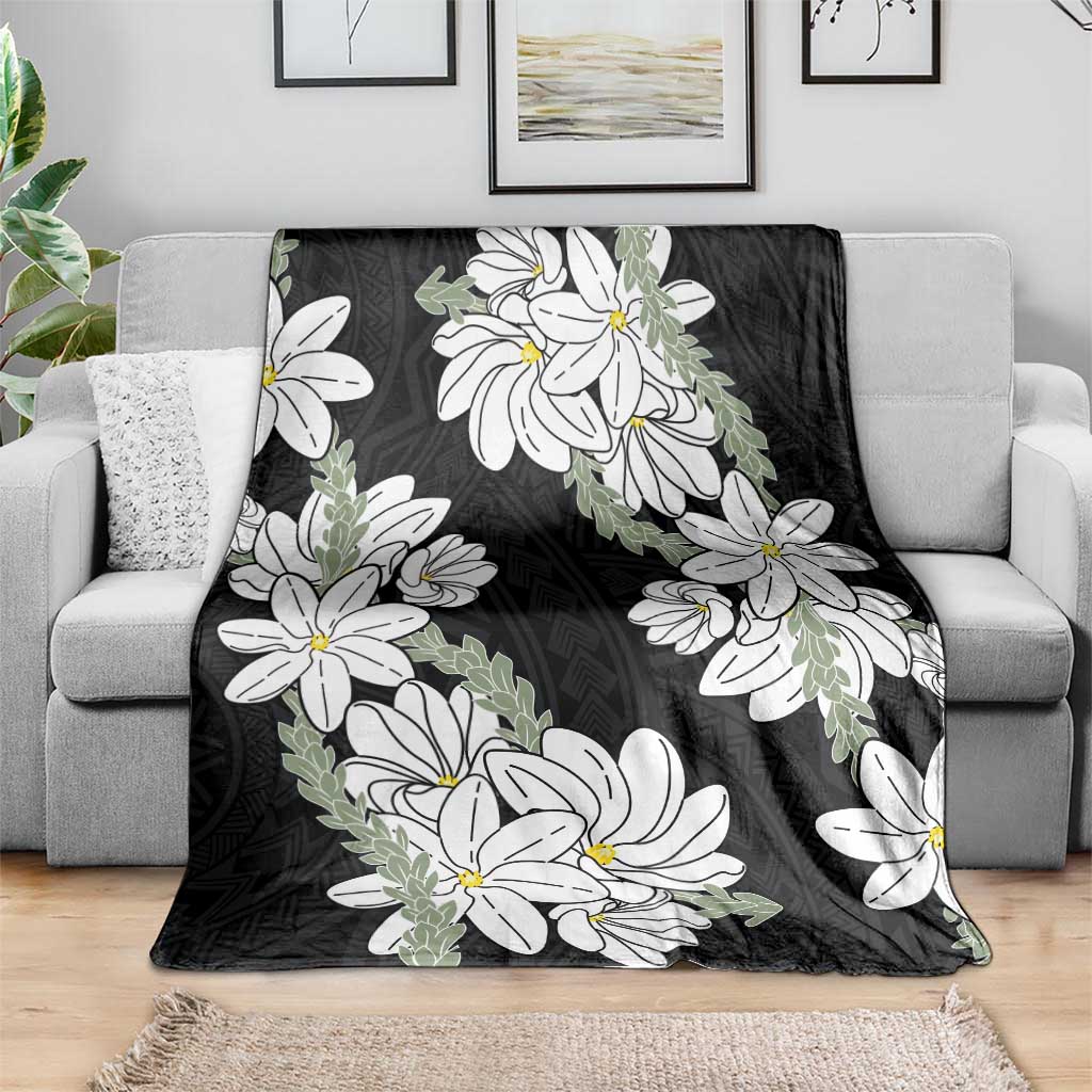 Ia Orana Tahiti Tiare Blanket Black Lei LT7 - Polynesian Pride