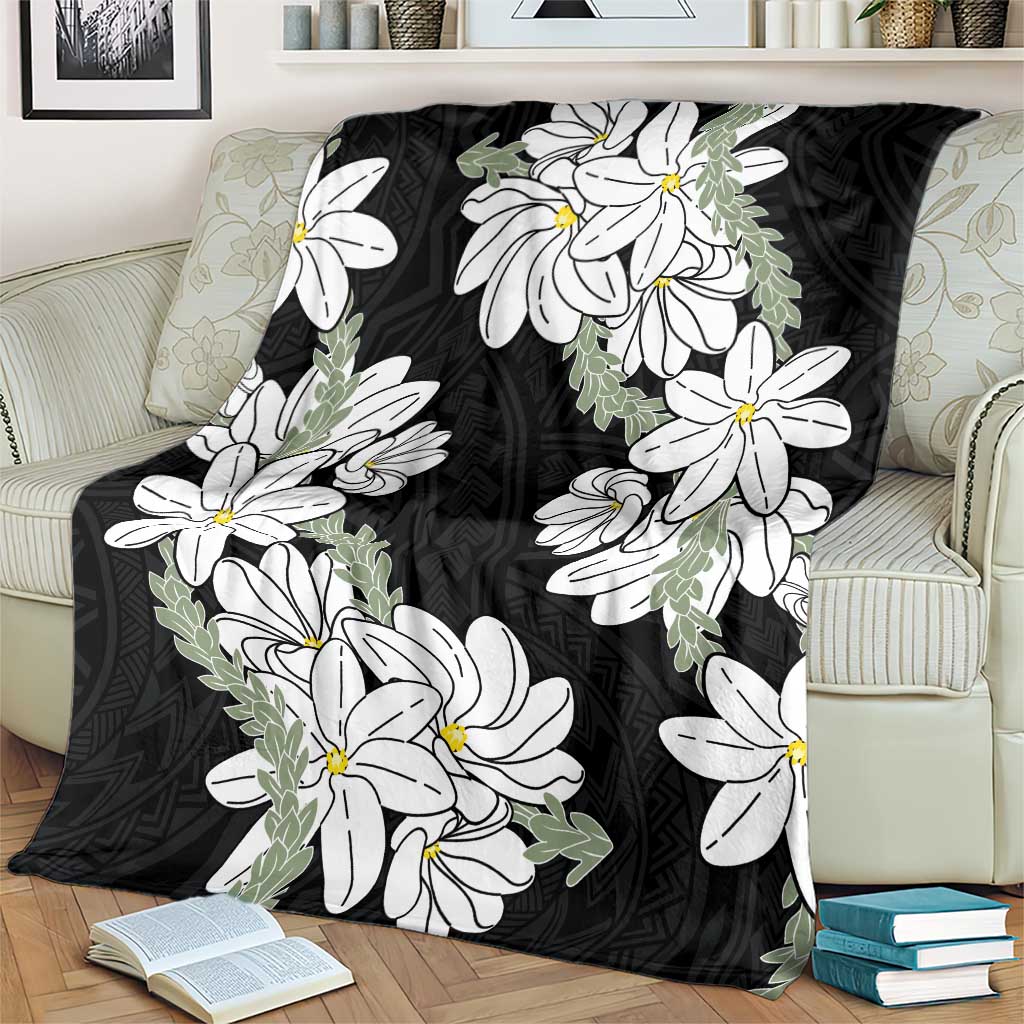 Ia Orana Tahiti Tiare Blanket Black Lei LT7 - Polynesian Pride