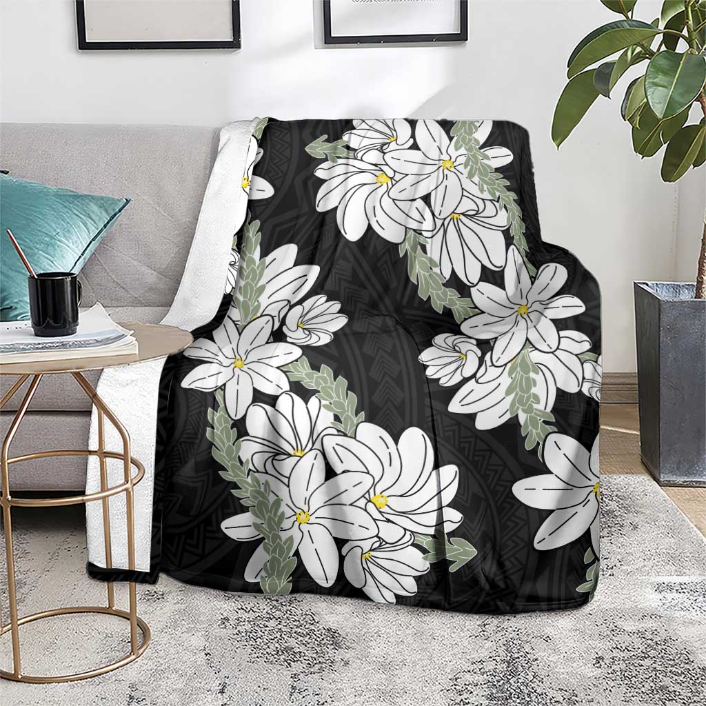 Ia Orana Tahiti Tiare Blanket Black Lei LT7 - Polynesian Pride