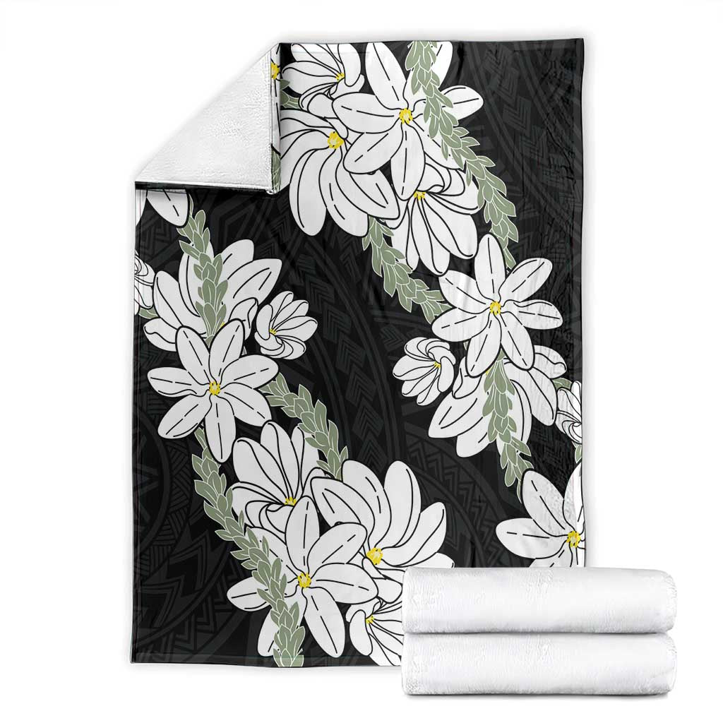 Ia Orana Tahiti Tiare Blanket Black Lei LT7 - Polynesian Pride