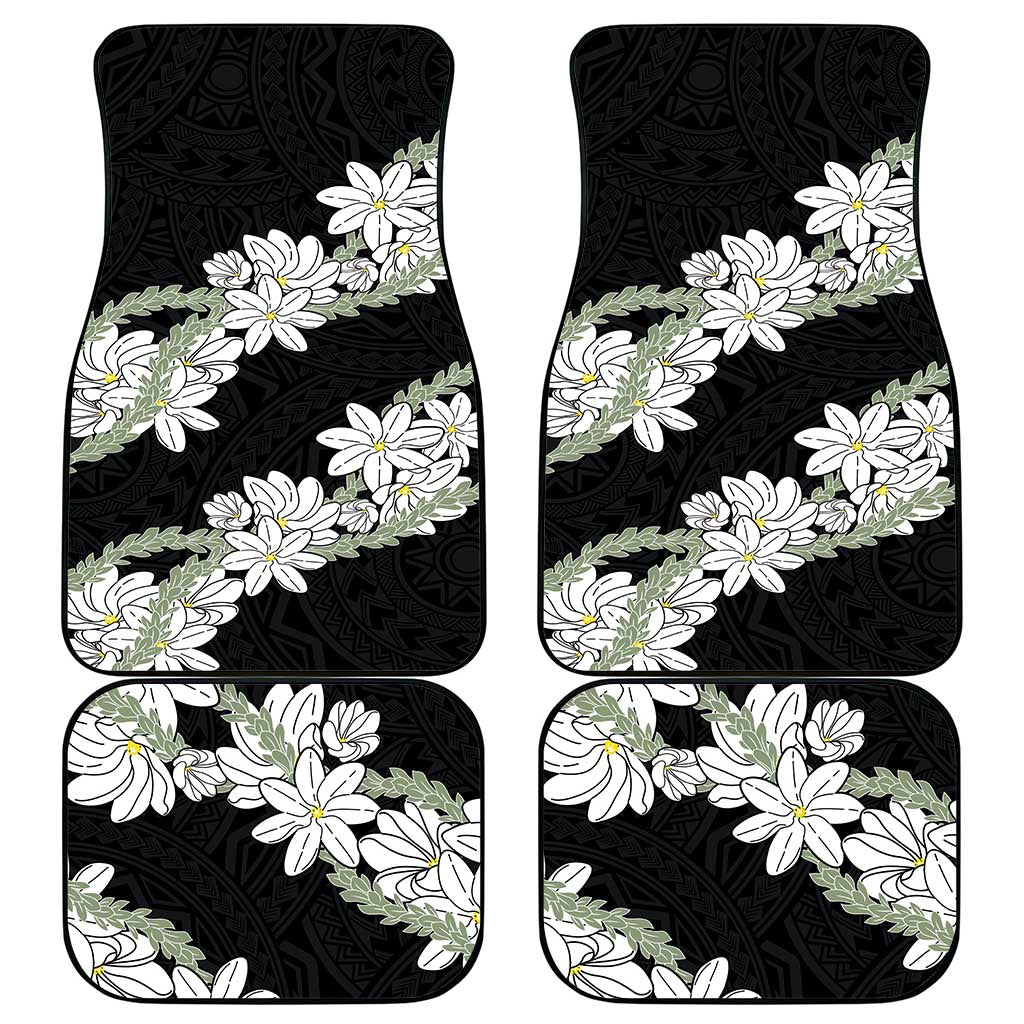 Ia Orana Tahiti Tiare Car Mats Black Lei LT7 - Polynesian Pride