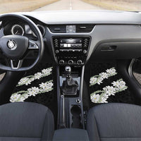 Ia Orana Tahiti Tiare Car Mats Black Lei LT7 Set 2pcs - Front Black - Polynesian Pride