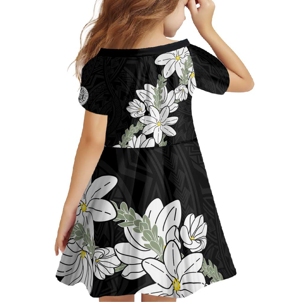 Ia Orana Tahiti Tiare Family Matching Mermaid Dress and Hawaiian Shirt Black Lei LT7 - Polynesian Pride