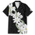 Ia Orana Tahiti Tiare Family Matching Short Sleeve Bodycon Dress and Hawaiian Shirt Black Lei - Polynesian Pride
