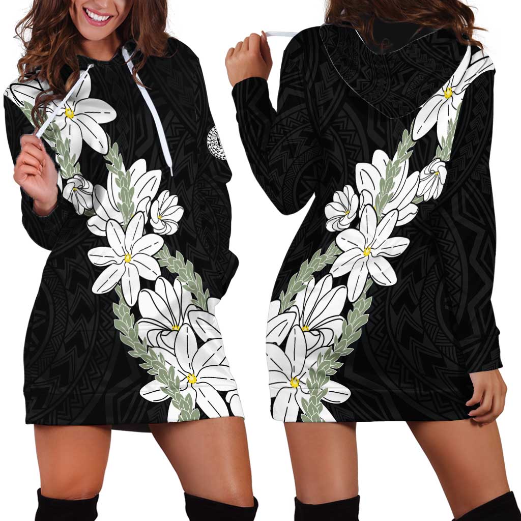Ia Orana Tahiti Tiare Hoodie Dress Black Lei LT7 - Polynesian Pride