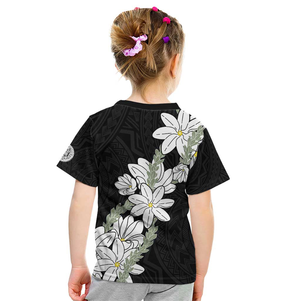 Ia Orana Tahiti Tiare Kid T Shirt Black Lei - Polynesian Pride