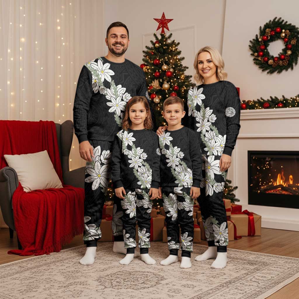 Ia Orana Tahiti Tiare Christmas Pajama Set Black Lei - Polynesian Pride