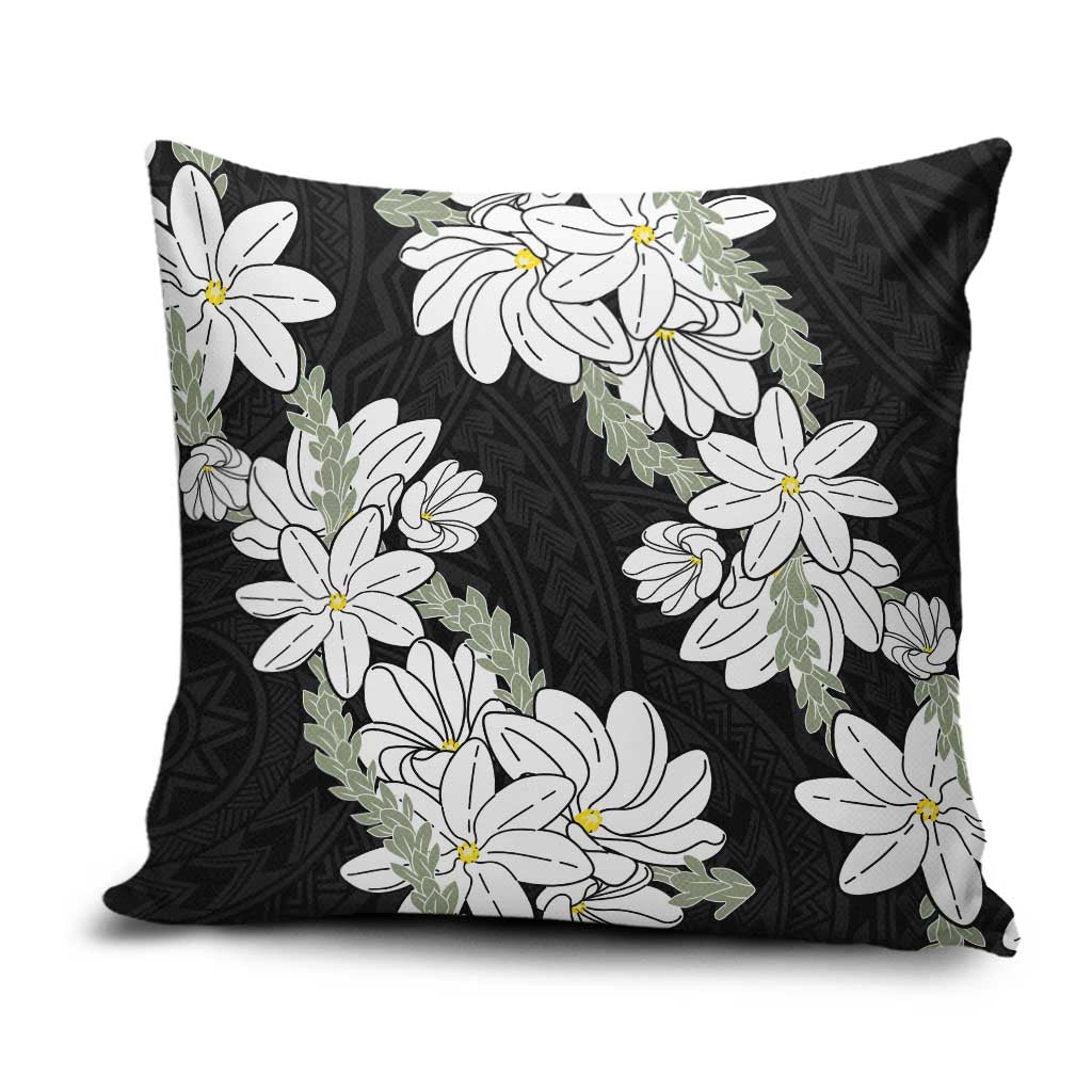 Ia Orana Tahiti Tiare Pillow Cover Black Lei LT7 Black - Polynesian Pride