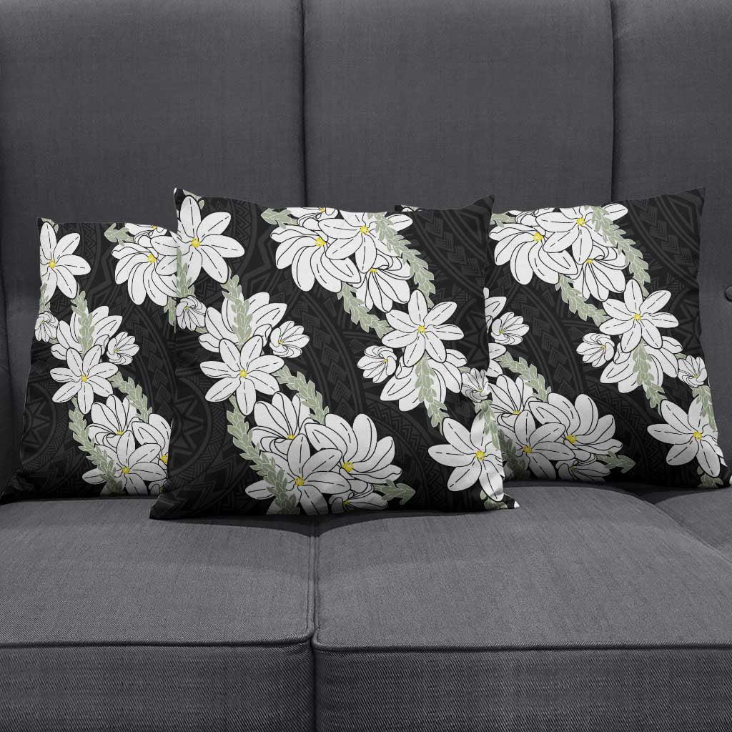 Ia Orana Tahiti Tiare Pillow Cover Black Lei LT7 - Polynesian Pride