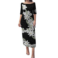 Ia Orana Tahiti Tiare Puletasi Black Lei LT7 Long Dress Black - Polynesian Pride