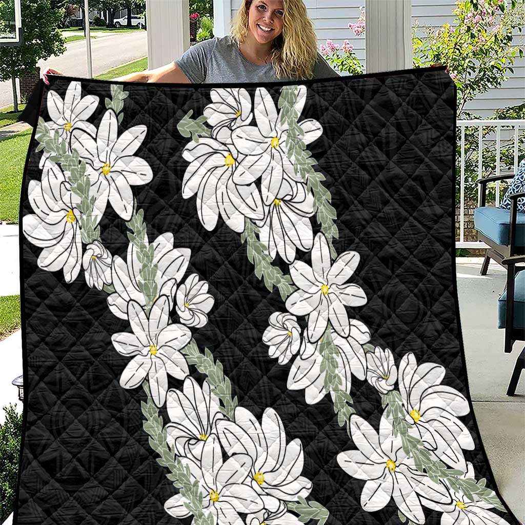 Ia Orana Tahiti Tiare Quilt Black Lei LT7 Black - Polynesian Pride
