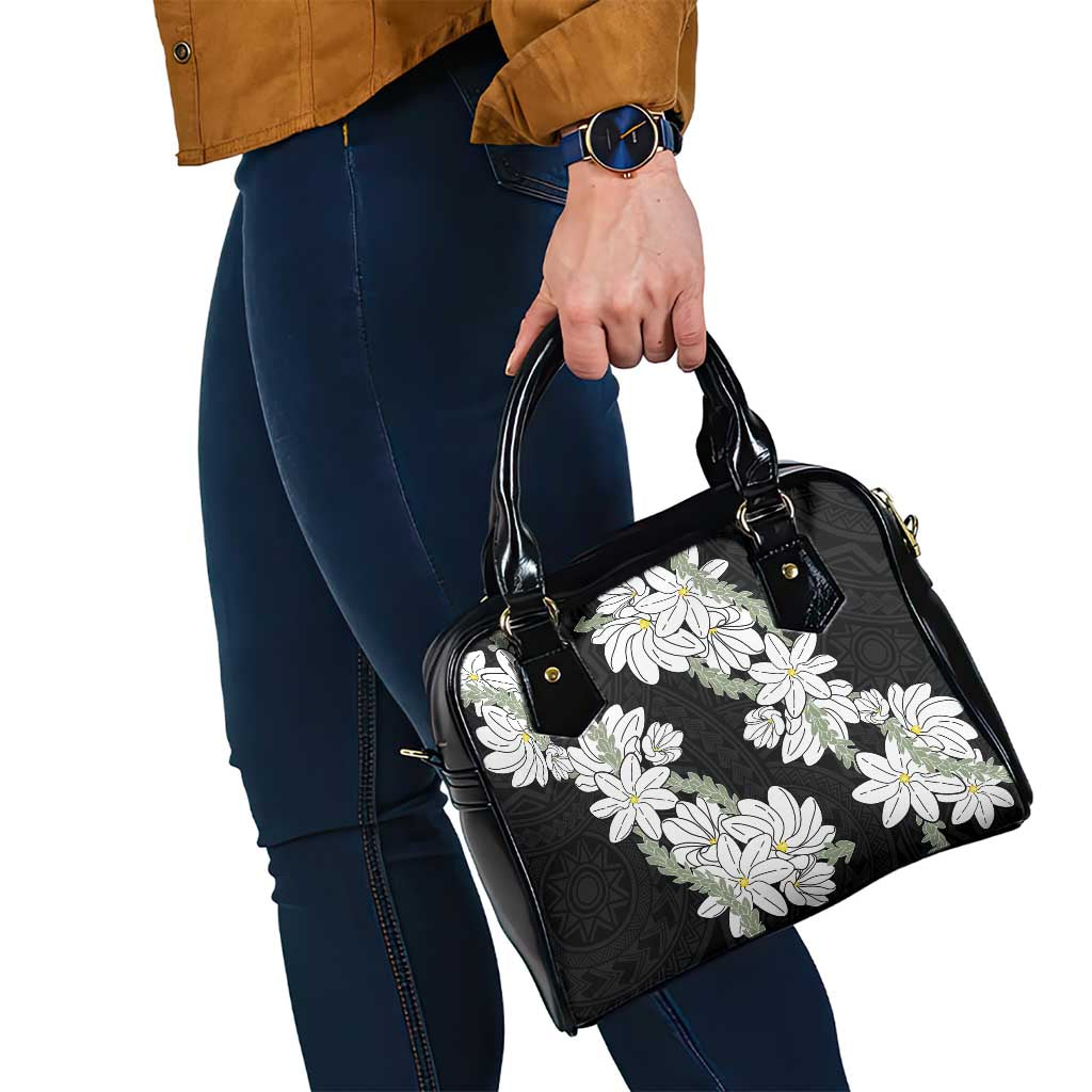 Ia Orana Tahiti Tiare Shoulder Handbag Black Lei LT7 - Polynesian Pride
