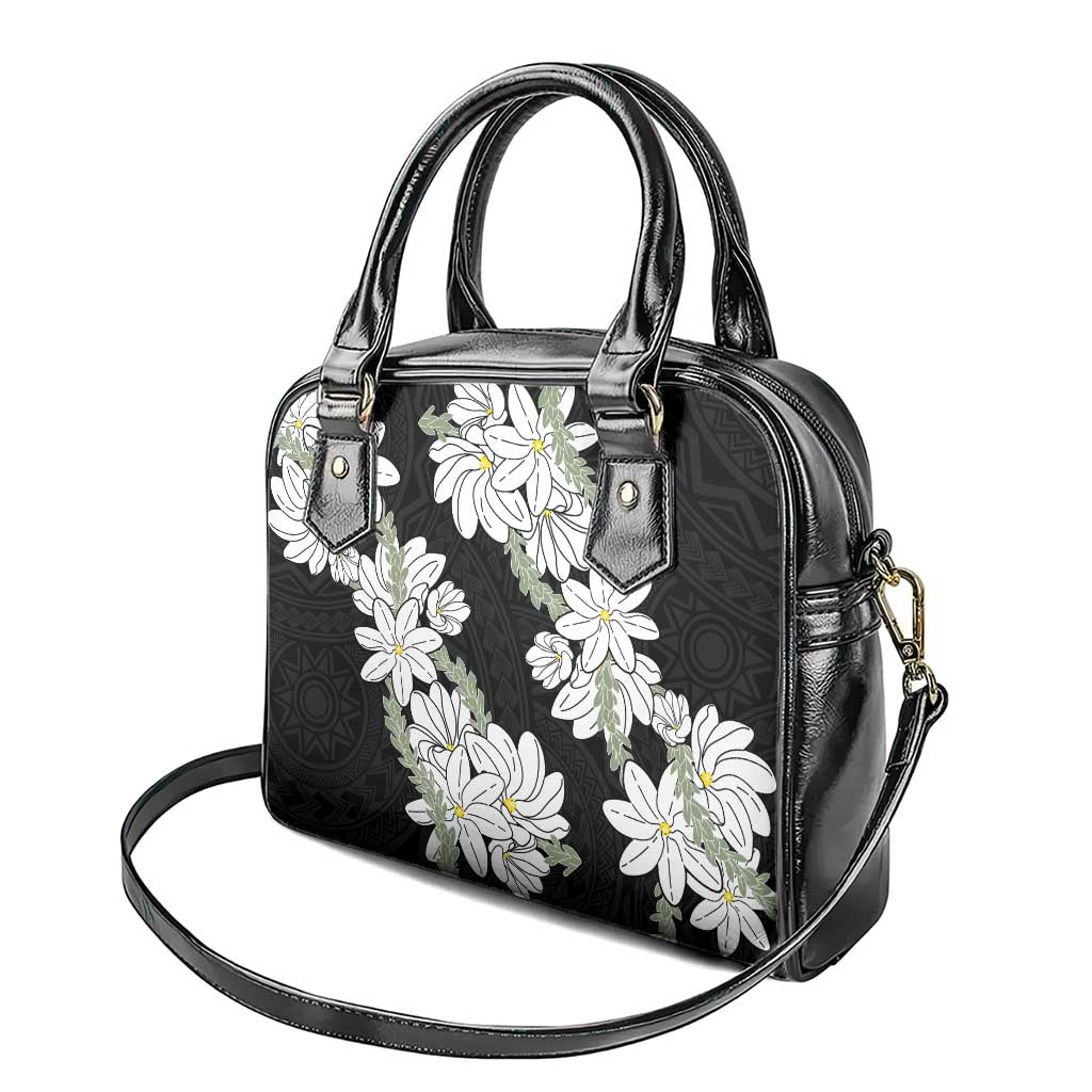 Ia Orana Tahiti Tiare Shoulder Handbag Black Lei LT7 - Polynesian Pride