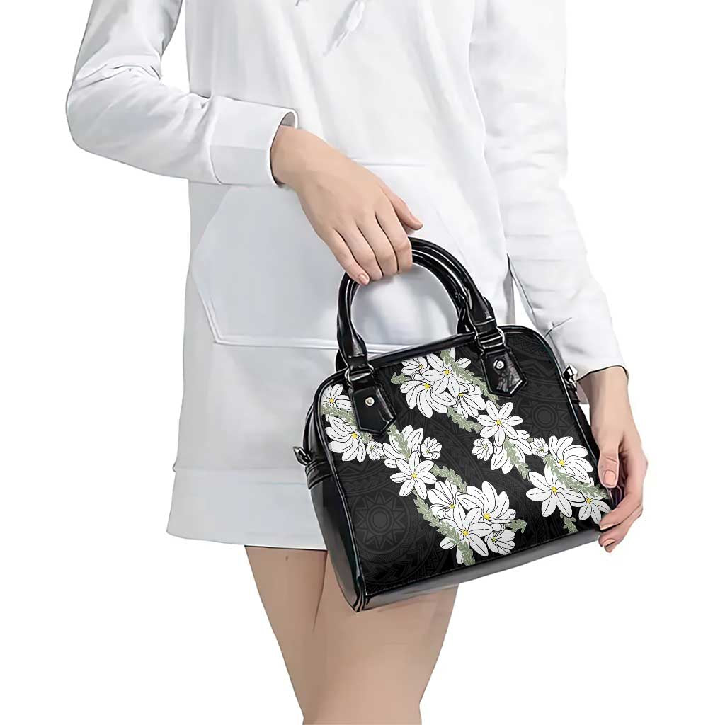 Ia Orana Tahiti Tiare Shoulder Handbag Black Lei LT7 - Polynesian Pride