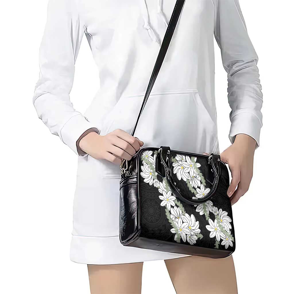 Ia Orana Tahiti Tiare Shoulder Handbag Black Lei LT7 - Polynesian Pride