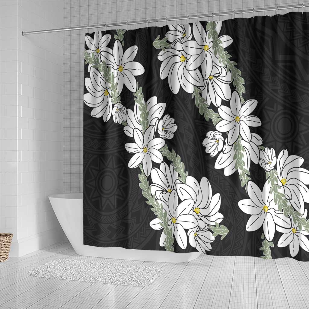 Ia Orana Tahiti Tiare Shower Curtain Black Lei LT7 - Polynesian Pride