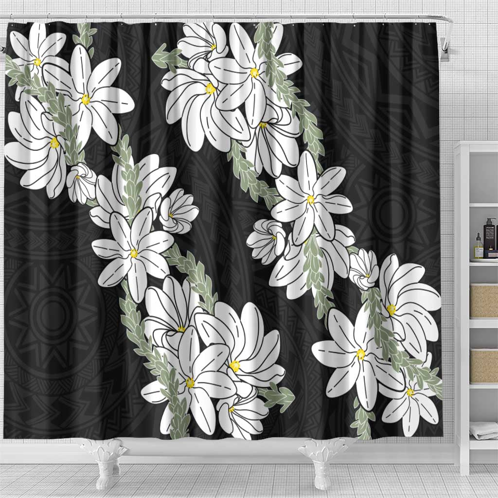 Ia Orana Tahiti Tiare Shower Curtain Black Lei LT7 - Polynesian Pride