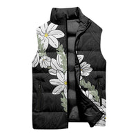 Ia Orana Tahiti Tiare Sleeveless Puffer Jacket Black Lei - Polynesian Pride