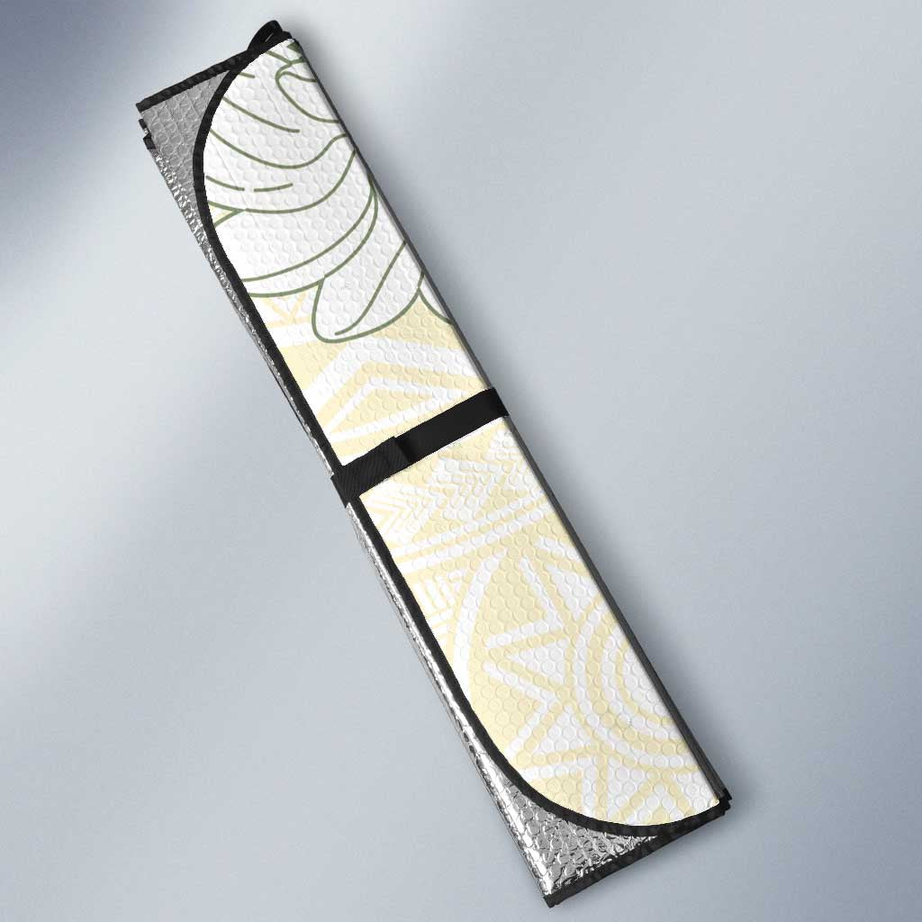 Ia Orana Tahiti Tiare Auto Sun Shade Lemon Yellow Lei - Polynesian Pride