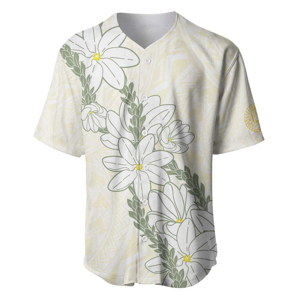 Ia Orana Tahiti Tiare Baseball Jersey Lemon Yellow Lei LT7 Lemon - Polynesian Pride