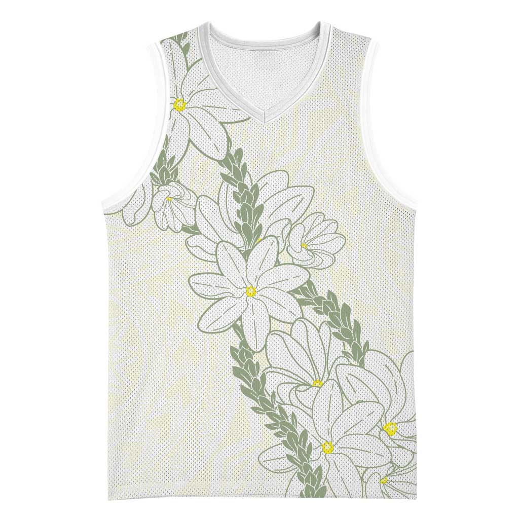 Ia Orana Tahiti Tiare Basketball Jersey Lemon Yellow Lei - Polynesian Pride