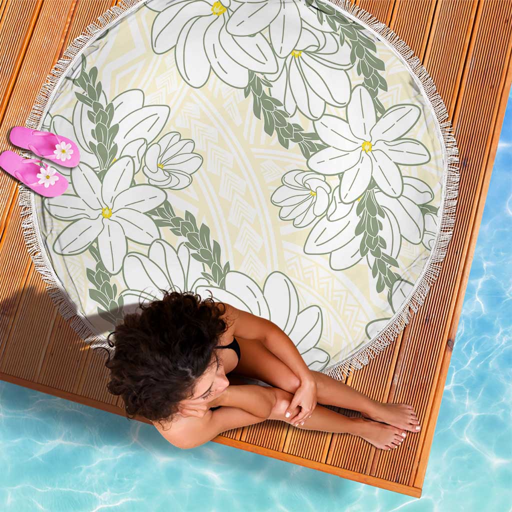 Ia Orana Tahiti Tiare Beach Blanket Lemon Yellow Lei LT7 - Polynesian Pride