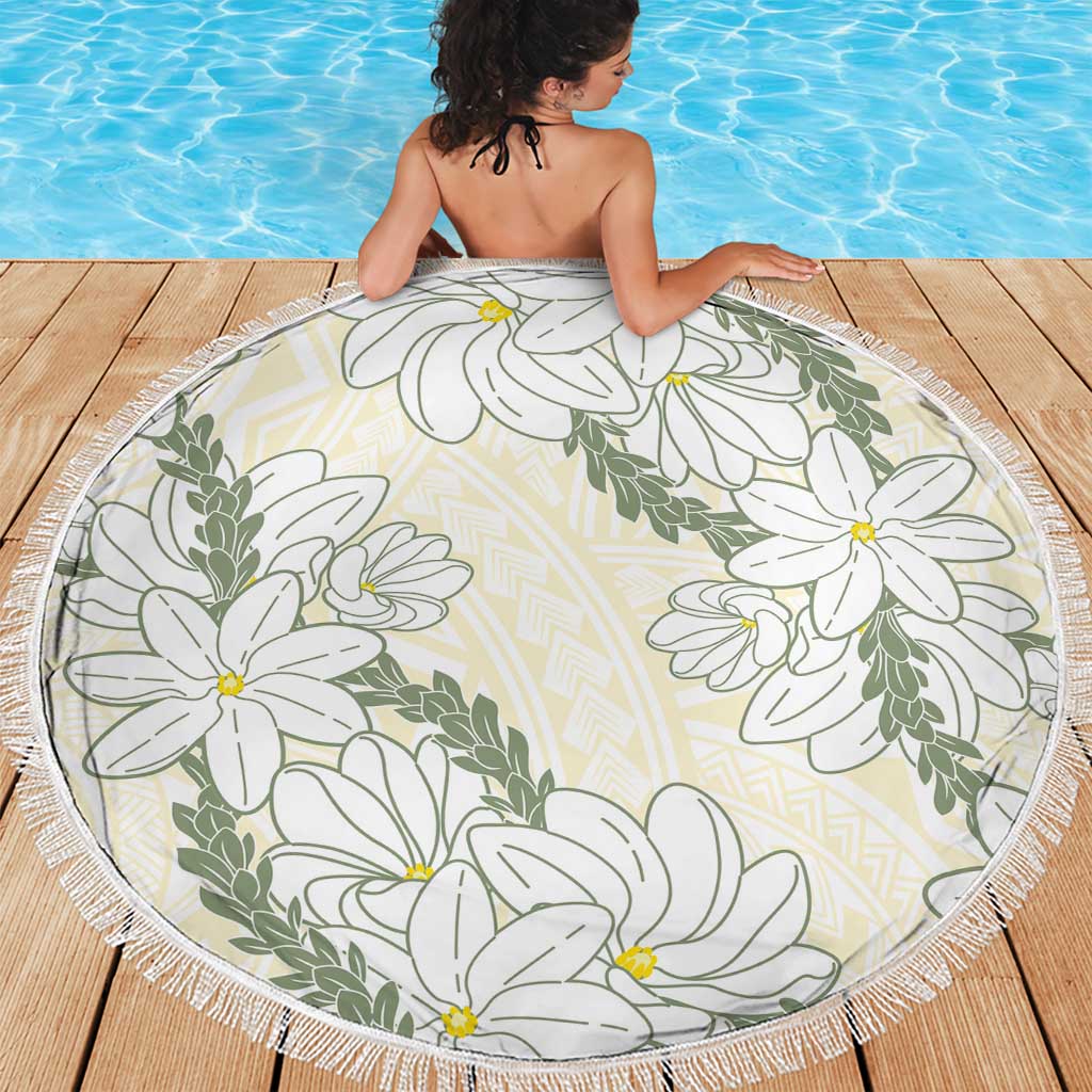 Ia Orana Tahiti Tiare Beach Blanket Lemon Yellow Lei LT7 - Polynesian Pride