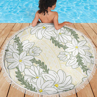 Ia Orana Tahiti Tiare Beach Blanket Lemon Yellow Lei LT7 - Polynesian Pride