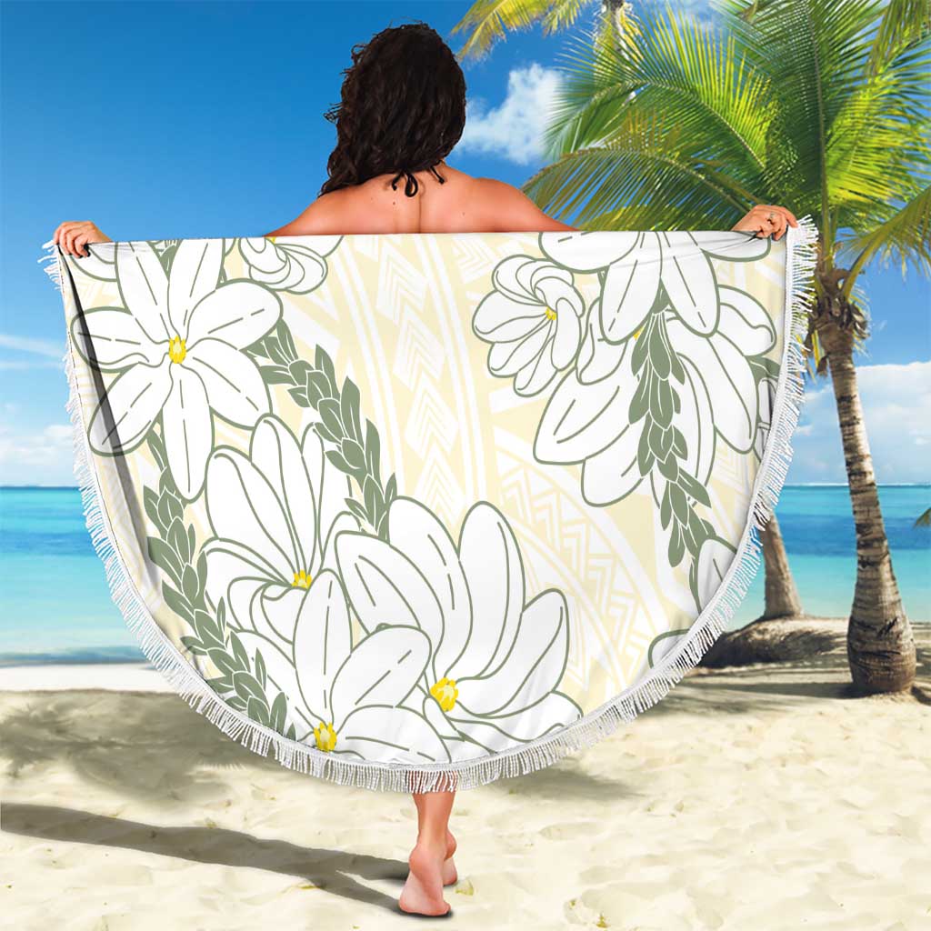 Ia Orana Tahiti Tiare Beach Blanket Lemon Yellow Lei LT7 - Polynesian Pride