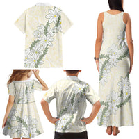 Ia Orana Tahiti Tiare Family Matching Tank Maxi Dress and Hawaiian Shirt Lemon Yellow Lei LT7 - Polynesian Pride