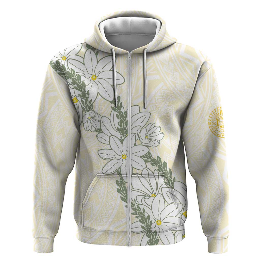 Ia Orana Tahiti Tiare Hoodie Lemon Yellow Lei - Polynesian Pride