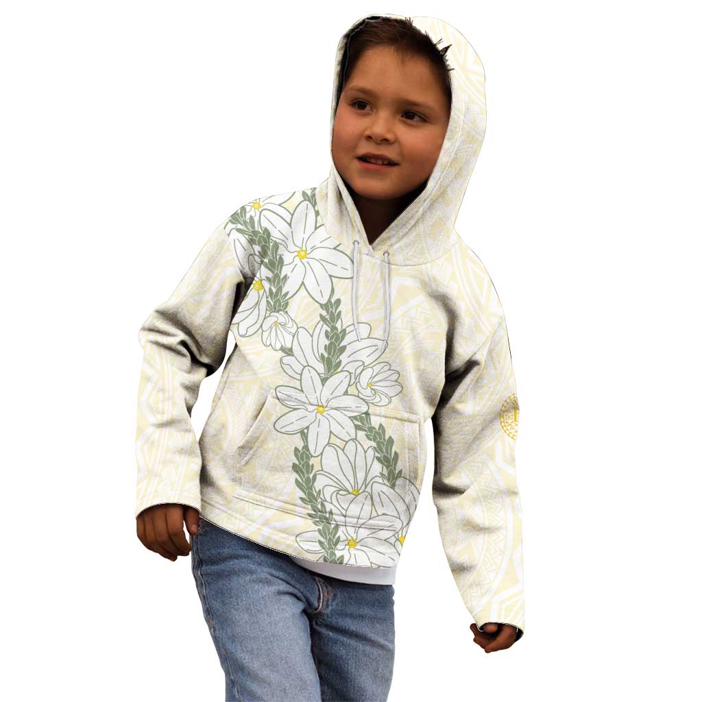 Ia Orana Tahiti Tiare Kid Hoodie Lemon Yellow Lei - Polynesian Pride
