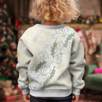 Ia Orana Tahiti Tiare Kid Ugly Christmas Sweater Lemon Yellow Lei - Polynesian Pride
