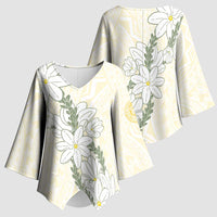 Ia Orana Tahiti Tiare Kimono Sleeve Blouse Lemon Yellow Lei - Polynesian Pride