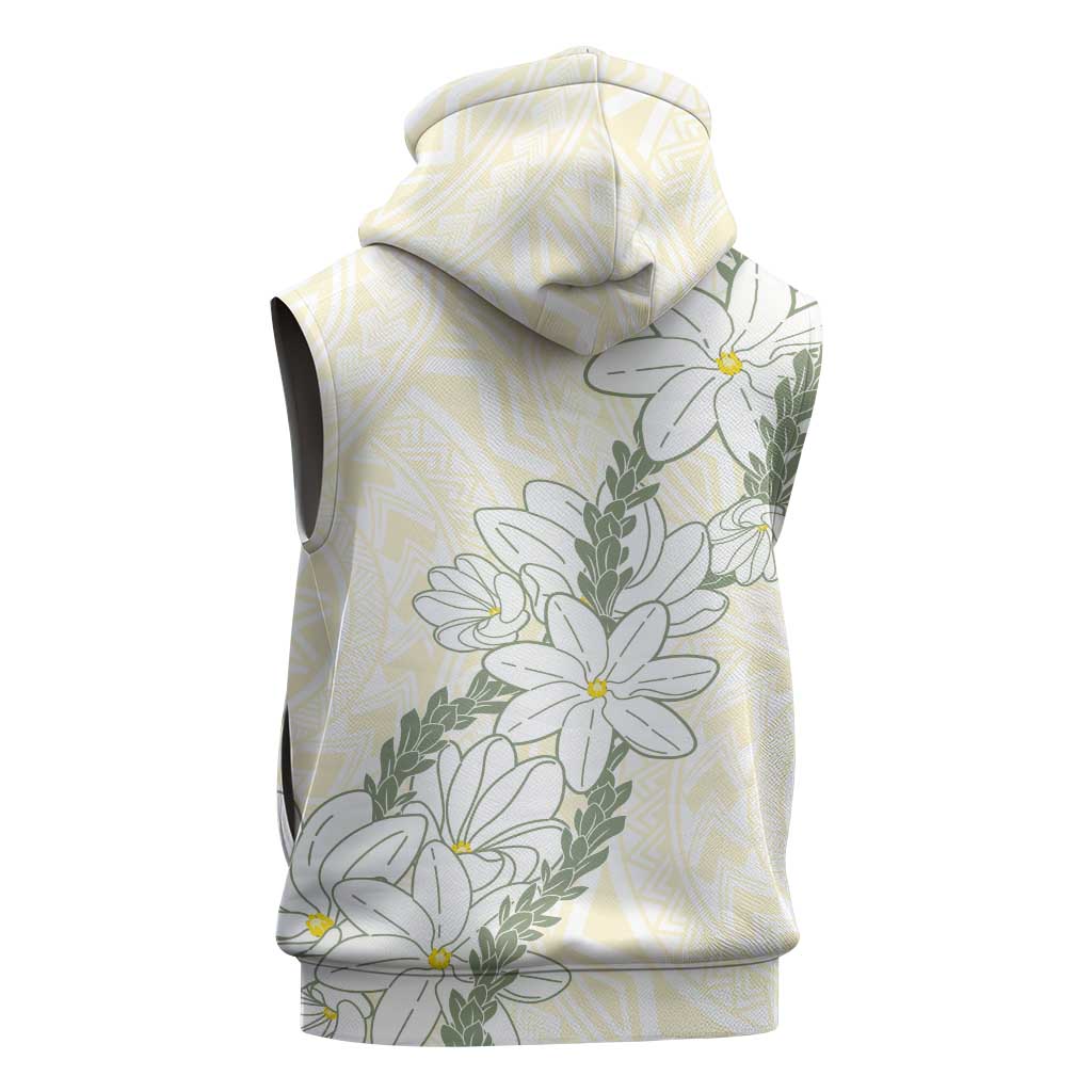 Ia Orana Tahiti Tiare Sleeveless Zip Hoodie Lemon Yellow Lei LT7 - Polynesian Pride