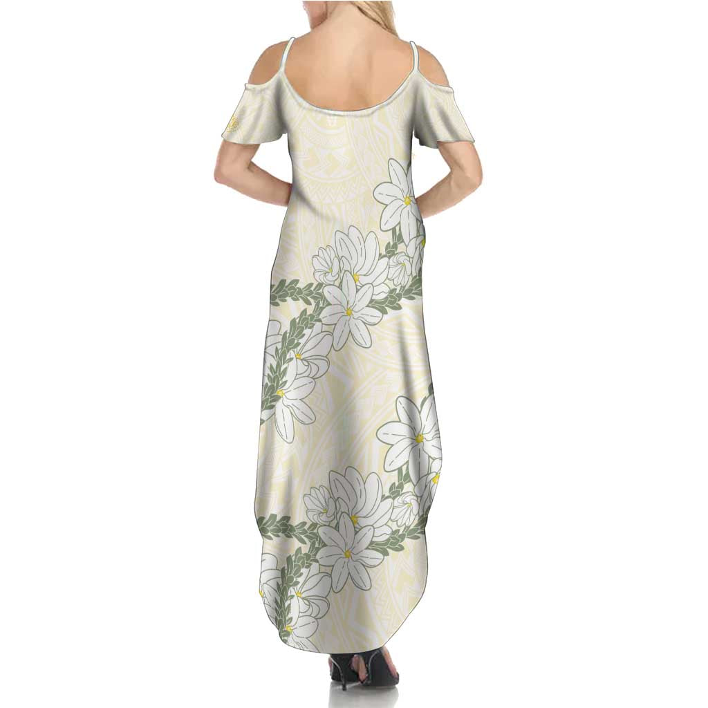Ia Orana Tahiti Tiare Summer Maxi Dress Lemon Yellow Lei - Polynesian Pride