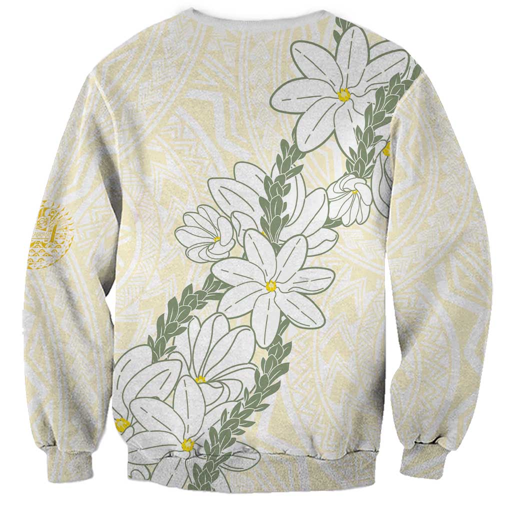 Ia Orana Tahiti Tiare Sweatshirt Lemon Yellow Lei - Polynesian Pride
