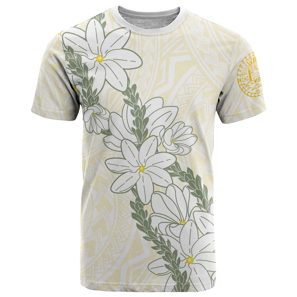 Ia Orana Tahiti Tiare T Shirt Lemon Yellow Lei - Polynesian Pride