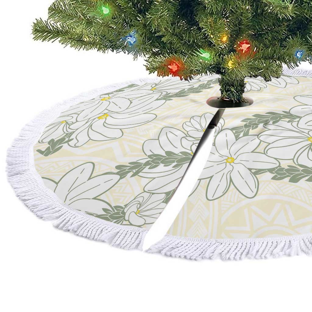 Ia Orana Tahiti Tiare Tree Skirt Lemon Yellow Lei - Polynesian Pride