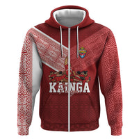 Mate Ma'a Tonga Custom Ngatu Hoodie Kainga - Sipi Tau LT7 Zip Hoodie Red - Polynesian Pride