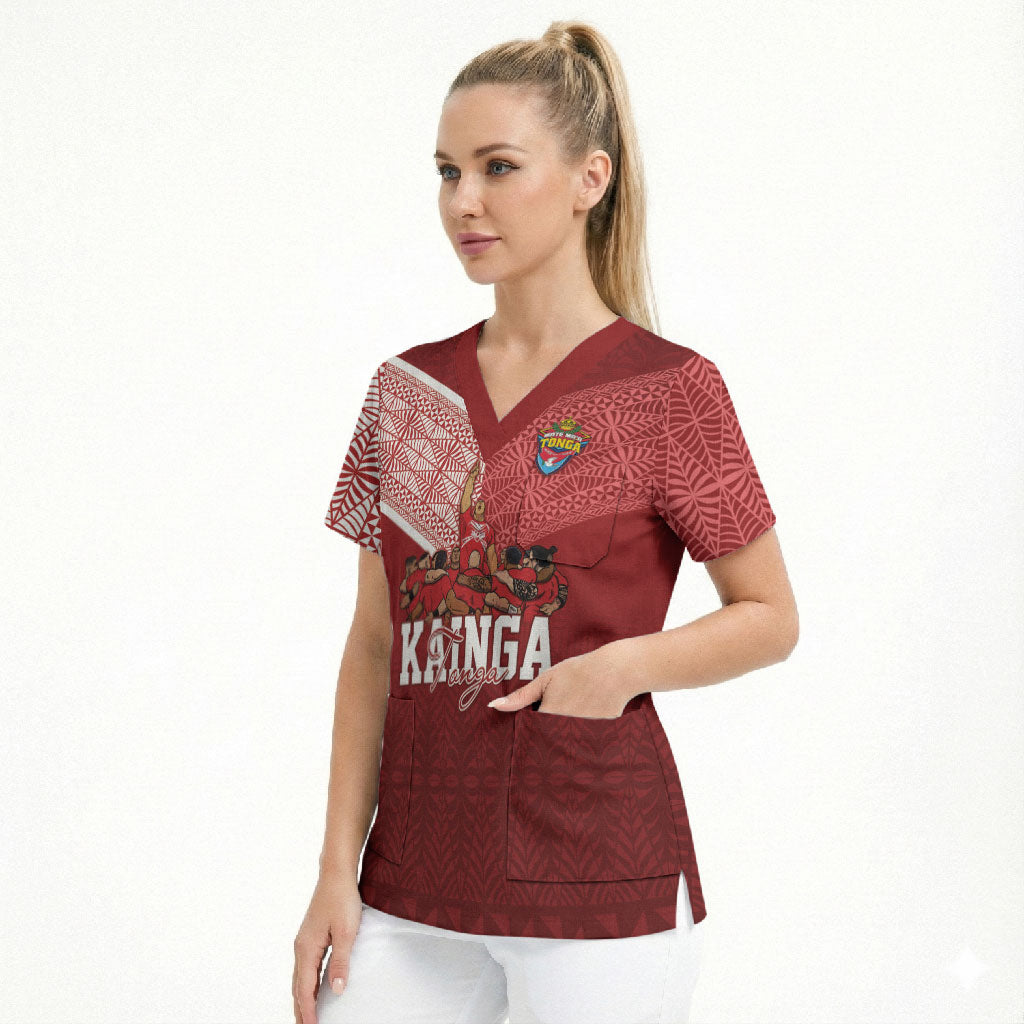 Mate Ma'a Tonga Custom Ngatu Scrub Top Kainga - Sipi Tau LT7 - Polynesian Pride