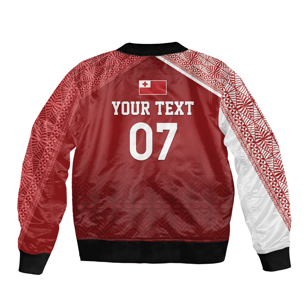 Mate Ma'a Tonga Custom Ngatu Sleeve Zip Bomber Jacket Kainga - Sipi Tau