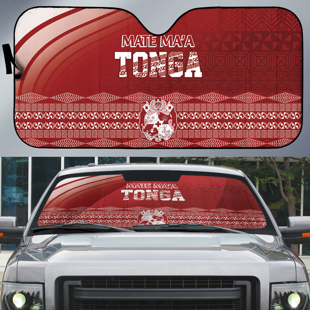 Mate Ma'a Tonga Auto Sun Shade Basic Ngatu Kupesi Motif