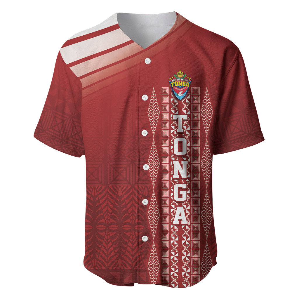 Mate Ma'a Tonga Custom Baseball Jersey Basic Ngatu Kupesi Motif