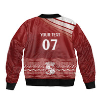 Mate Ma'a Tonga Custom Bomber Jacket Basic Ngatu Kupesi Motif