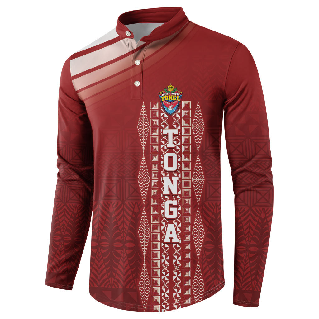 Mate Ma'a Tonga Custom Button Sweatshirt Basic Ngatu Kupesi Motif LT7 - Polynesian Pride
