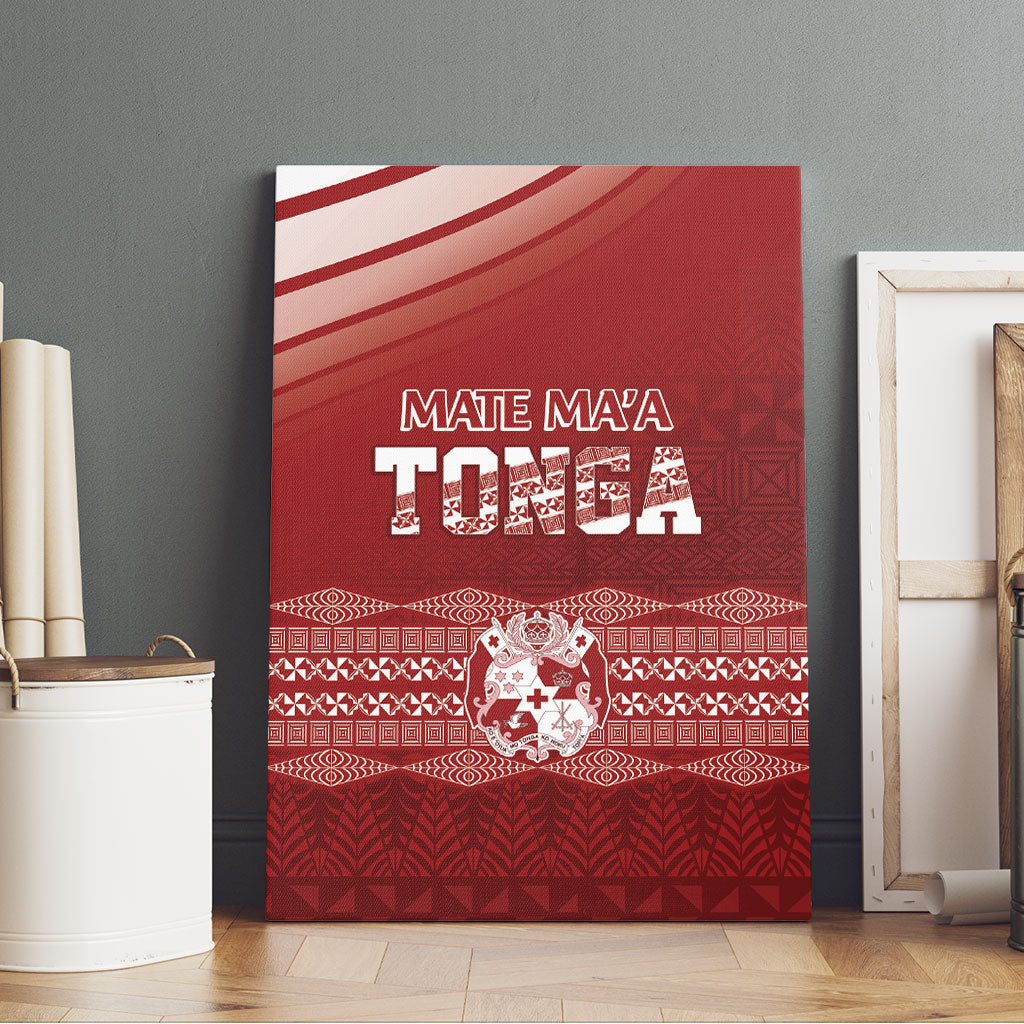 Mate Ma'a Tonga Canvas Wall Art Basic Ngatu Kupesi Motif LT7 - Polynesian Pride